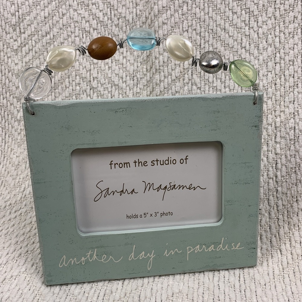 Sandra Magsamen Picture Photo Frame Beach House Decor Sea Glass Look 3 x 5